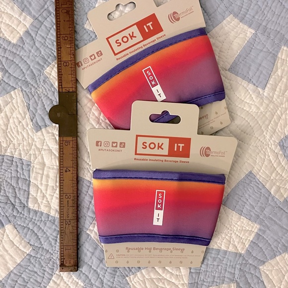 NWT Sok It Reusable Insulated Beverage Sleeve, Set of 2 • Ombre Twilight - Picture 2 of 9